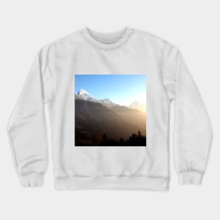 Panoramic Sunset View Of Everest Mountain Crewneck Sweatshirt